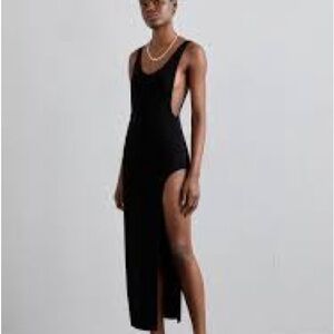 Norma Kamali Marissa Maxi Black Sleeveless Dress Size M Jersey